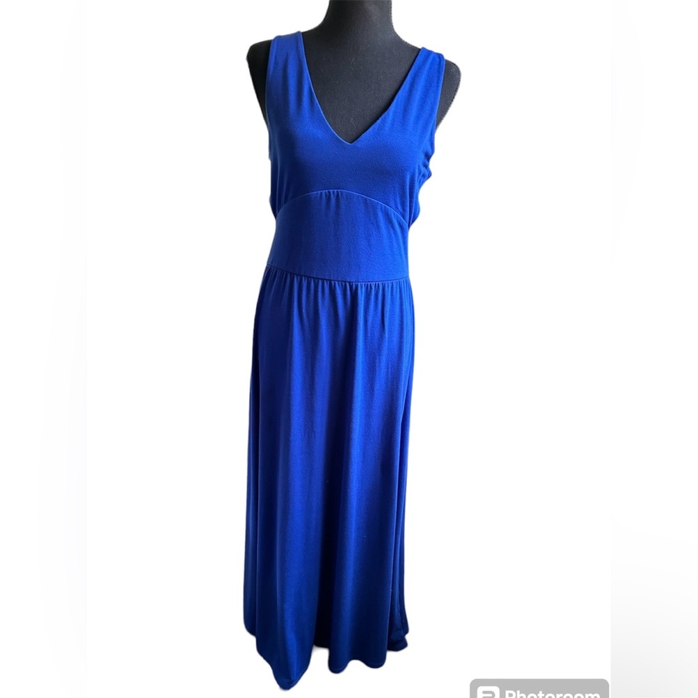 Sabine Royal Blue Maxi Dress with Cutouts on back and side. Size Large